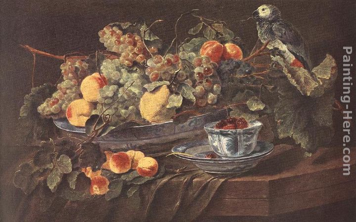 Still-life with Fruits and Parrot painting - Jan Fyt Still-life with Fruits and Parrot art painting